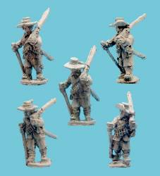 Musketeers Shouldered Muskets with Hats